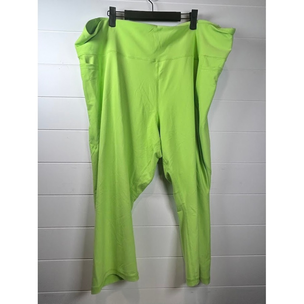 Old Navy Active Powersoft High Rise Leggings Neon Lime Green 4X Go-Dry Pockets